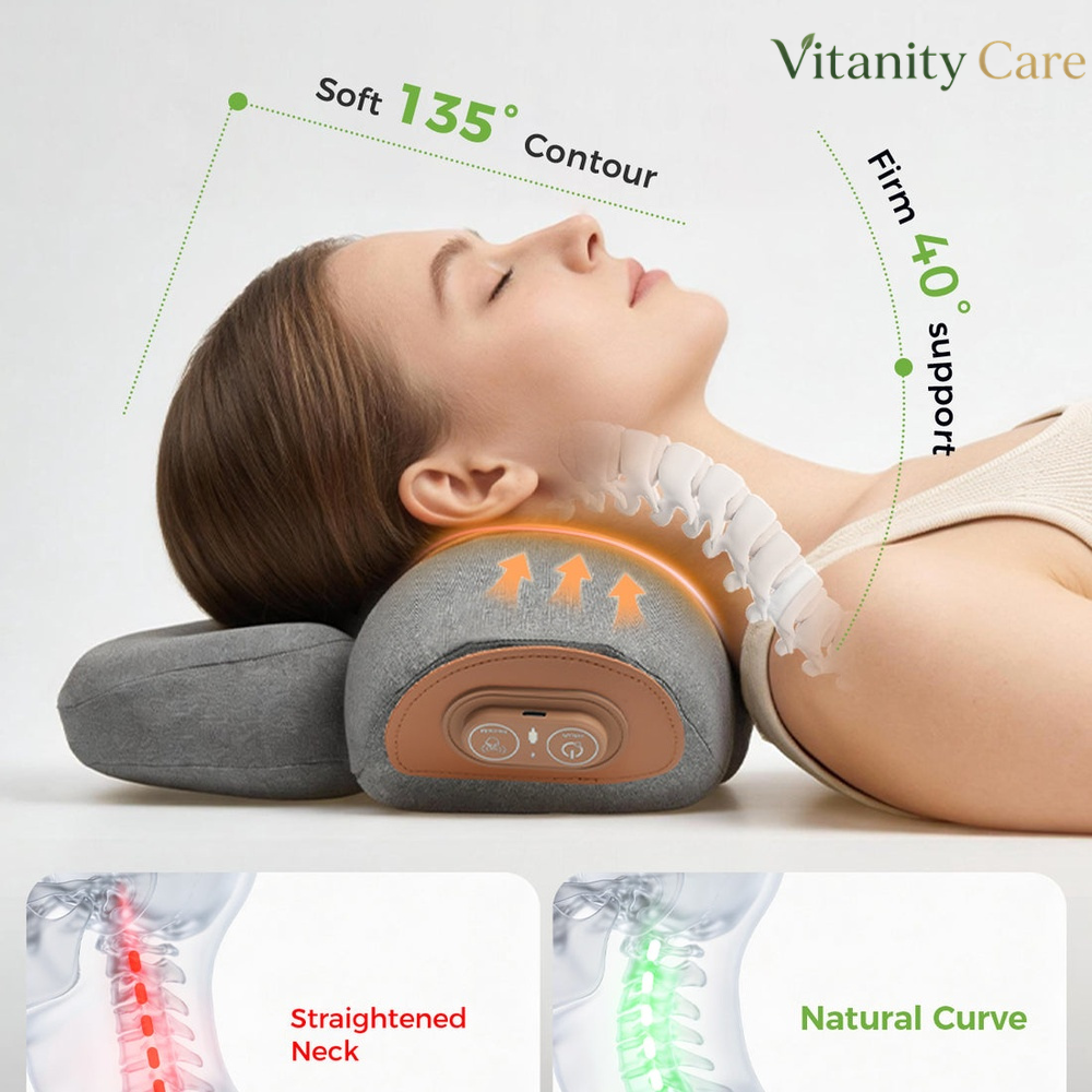 Vitanity Care NeckRelief Pillow – Neck & Shoulder Pain Support Pillow