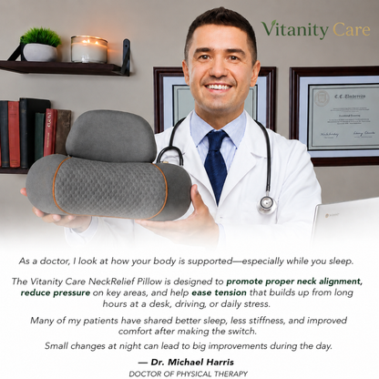 Vitanity Care NeckRelief Pillow – Neck & Shoulder Pain Support Pillow