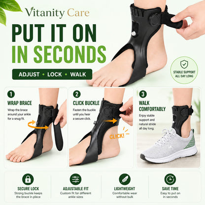 Vitanity Care™ Foot Support Brace – Adjustable Everyday Foot & Ankle Support