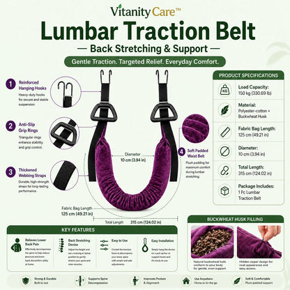 Vitanity Care™ Lumbar Traction Belt – Back Stretching & Support