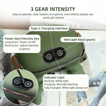 Wireless Neck and Shoulder Massager with Siaasoo Finger Kneading and Heat
