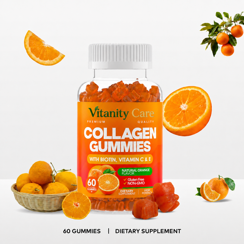 Collagen Peptides Gummies – Biotin, Vitamin C & E for Skin, Hair & Nails