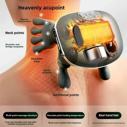 Wireless Neck and Shoulder Massager with Siaasoo Finger Kneading and Heat