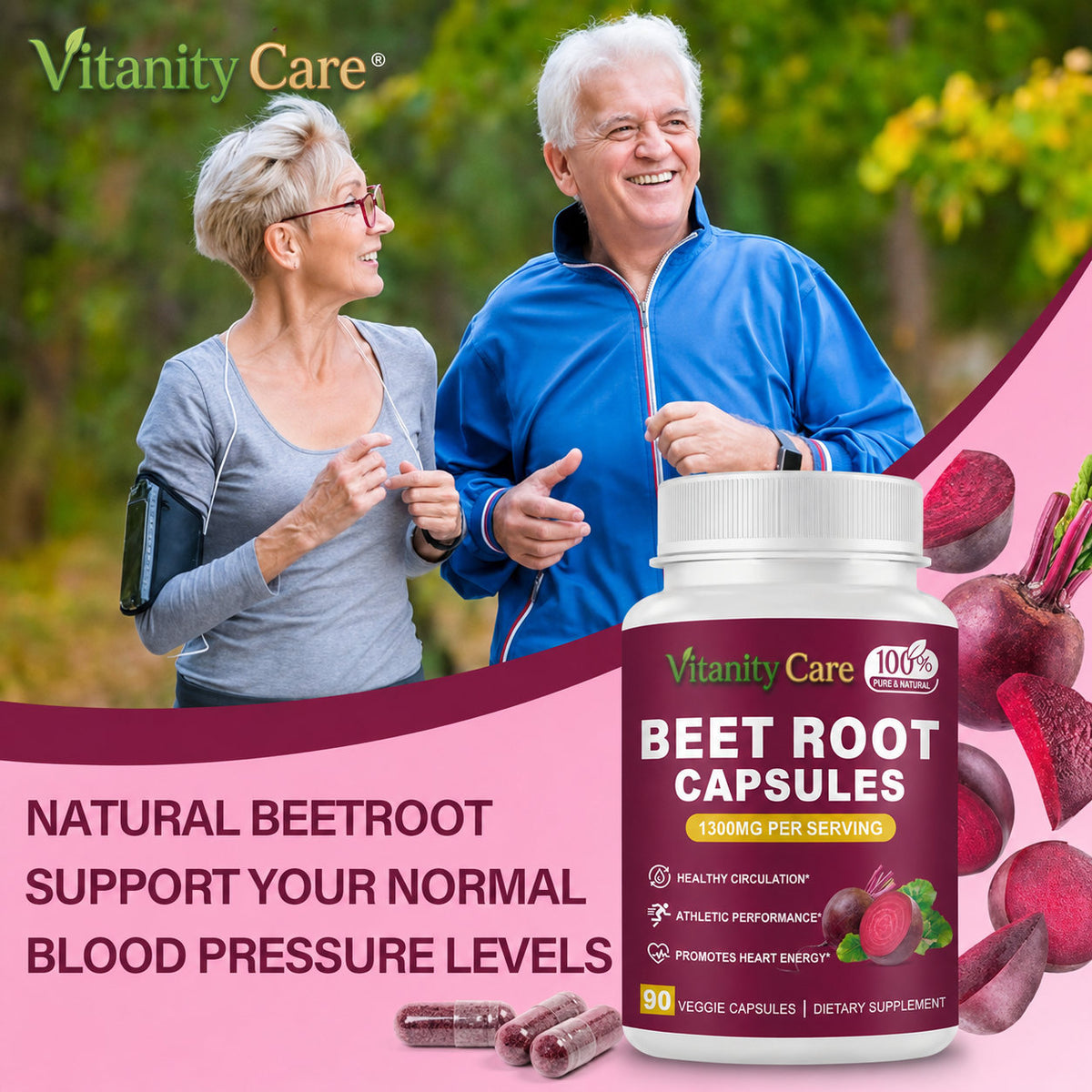 Beet Root Capsules 1300mg – Daily Wellness & Nutritional Support