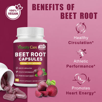 Beet Root Capsules 1300mg – Daily Wellness & Nutritional Support