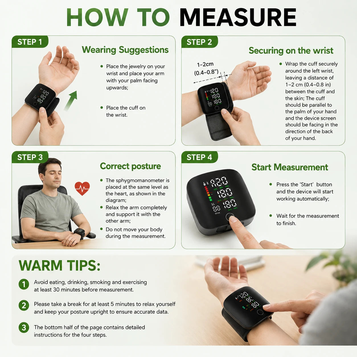 Vitanity Care™ Rechargeable Wrist Blood Pressure & Pulse Monitor