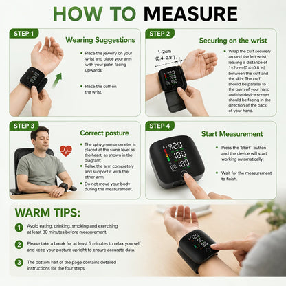 Vitanity Care™ Rechargeable Wrist Blood Pressure & Pulse Monitor