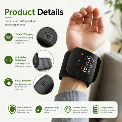 Vitanity Care™ Rechargeable Wrist Blood Pressure & Pulse Monitor