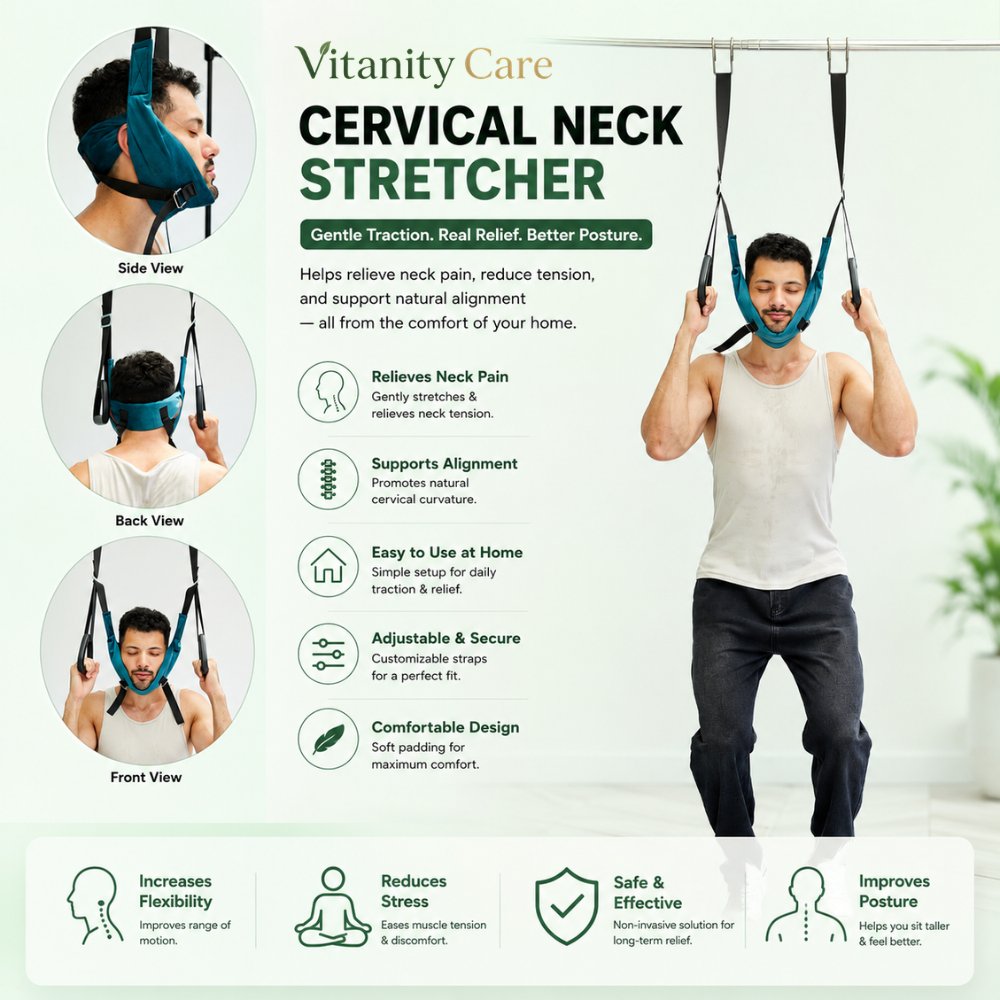 Vitanity Care™ Neck Stretcher – Adjustable Neck Support & Stretching Device