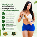 Vitanity Care™ Wooden Body Massage Roller – 12-Wheel Massage Tool
