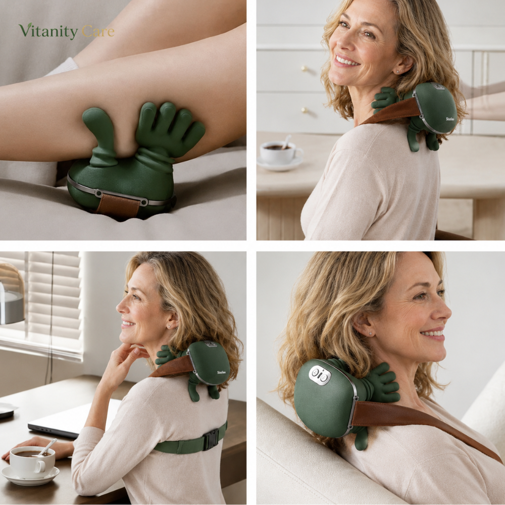 Wireless Neck and Shoulder Massager with Siaasoo Finger Kneading and Heat
