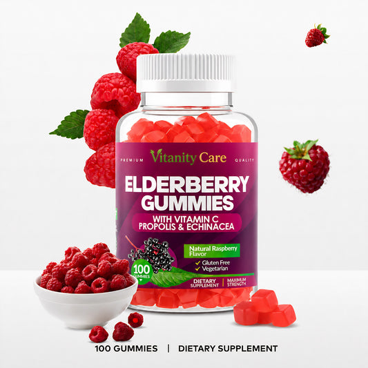 Elderberry Gummies 200mg with Vitamin C & Echinacea – Daily Wellness Support