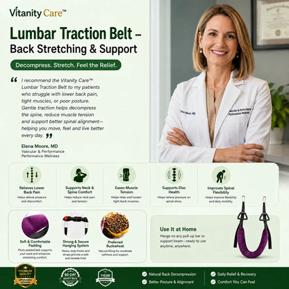 Vitanity Care™ Lumbar Traction Belt – Back Stretching & Support